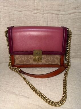 Coach Hudson Colorblock Signature Turnlock Shoulder Bag